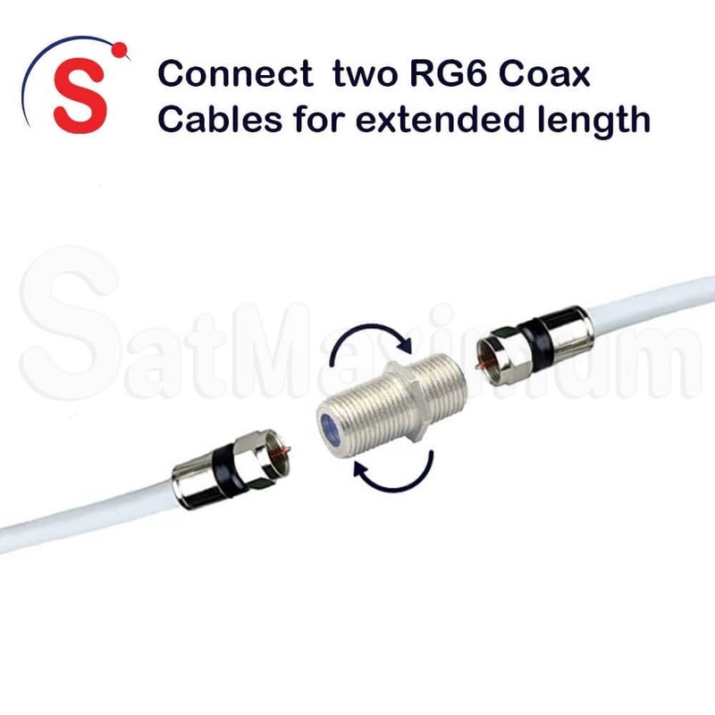 SATMAXIMUM F81 Barrel Female to Female Coupler Connector, 3GHz F-Type Coaxial Cable Extension Adapter for High-Speed Internet and Satellite (10 PCS) - Image 2